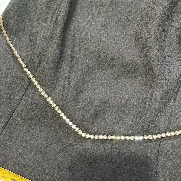 vintage alchemy rhinestone trim, drop waist backless dress - Picture 8 of 9